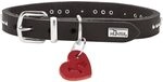 HUNTER Hundehalsband Aalborg Hearts, Farbe: schwarz, hochwertiges Softvollrindleder,