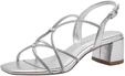 Tamaris Damen Sandalen mit Absatz Vegan Blockabsatz Sommer; SILVER/metallic; 35
