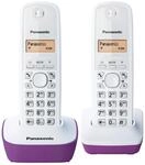 Panasonic KX-TG1612FRF Duo-Schnurlostelefon (DECT, ohne Anrufbeantworter), Purpurrot