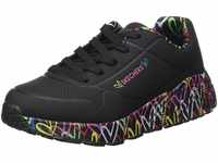 Skechers Mädchen Uno Lite Lovely Luv Sneaker, Black Synthetic Multi Trim, 38 EU