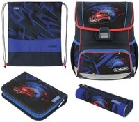 Herlitz Schulranzen Set 4-teilig Loop High Speed Blau 17 L Ergonomischer Tornister