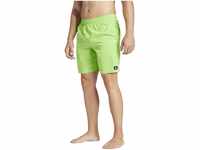 adidas Men's Solid CLX Classic-Length Swim Shorts Badehose, Lucid Lime/White, S