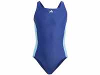 adidas Girl's Cut 3-Stripes Swimsuit Badeanzug, Dark Blue/Green Spark, 11-12...