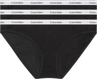 Calvin Klein Damen 3er Pack Slips Bikini Form Baumwolle mit Stretch, Schwarz