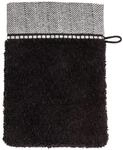 m&ouml;ve Brooklyn Waschhandschuh Uni mit Fischgratbord&uuml;re 15 x 20 cm aus 85 % Baumwolle