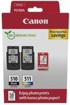 Canon PG-510 + CL-511 FINE Original Druckerpatronen + Fotopapier | 9ml + 9ml...