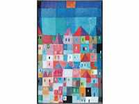 wash+dry Fußmatte, Colourful Houses 75x120 cm, innen und außen, waschbar