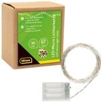 Idena 31824 - LED Micro Lichterkette mit 30 LEDs in Warmwei&szlig;, 6 Stunden Timer