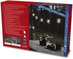 Konstsmide LED Solar Biergartenkette, fernbedienbar, 10 bernsteinfarbene Dioden,