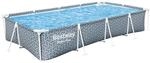 Bestway Steel Pro Frame Pool ohne Pumpe 366 x 201 x 66 cm, Blattform-Design, eckig