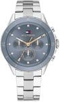 Tommy Hilfiger Multi Zifferblatt Quarz Uhr f&uuml;r Damen mit Silbernes Edelstahlarmband