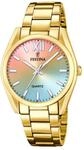 Festina Damen Uhr Analog Edelstahl 316L Gold - Quarzwerk - Mineralglas hochresistent