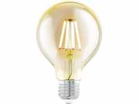EGLO E27 LED Lampe, Amber Vintage Glühbirne, Globe Leuchtmittel für Retro