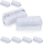 Relaxdays Nagelb&uuml;rste 8er Set, doppelseitige Handb&uuml;rste mit harten Borsten,