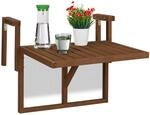 Relaxdays Balkontisch klappbar, Balkonklapptisch zum Einh&auml;ngen, BxT: 60x45 cm,