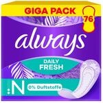Always Daily Fresh Normal Slipeinlagen 76 St&uuml;ck, 0 Prozent Duftstoffe, F&uuml;r Frische