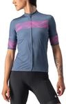 CASTELLI Damen Fenice Jersey Sweatshirt, Leichter Stahlblau/Rosa Fluo, L EU