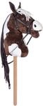 HKM Hobby Horse &ndash; Steckenpferd braun/wei&szlig;, abnehmbare Trense & Lange M&auml;hne, 40 cm