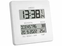 TFA Dostmann TIMELINE Digitale Funkuhr mit Temperatur, Kunststoff, weiß, L 195...