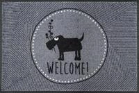 wash+dry Fu&szlig;matte, Herr Just- Welcome! 50x75 cm, innen und au&szlig;en, waschbar, Grau