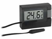 TFA Dostmann Digitales Thermometer, inkl wasserdichter Temperaturfühler, klein,