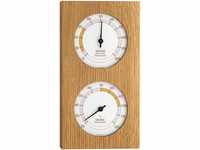 TFA Dostmann Analoges Sauna-Thermo-Hygrometer, mit Eichenrahmen, Temperatur,