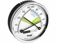 TFA Dostmann Thermo Analoges Thermometer Hygrometer mit Metallring,