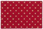 Relaxdays Fu&szlig;matte Kokos, rote Matte mit Punkten, 40x60, T&uuml;rvorleger f&uuml;r drinnen &