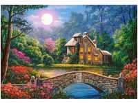 Castorland C-104208-2 Cottage in The Moon Garden, 1000Te Puzzle, bunt