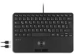 Perixx PERIBOARD-526 DE, kabelgebundene Mini-USB-Tastatur mit Trackball - X-Typ