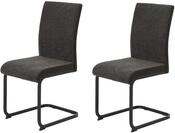 Hela Tische, 2er Set Esszimmerstuhl Schwingstuhl Linn, Webstoff+Mikrofaser...