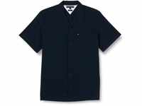 Tommy Hilfiger Herren Seersucker SOLID Shirt S/S MW0MW35211 Freizeithemden, Blau
