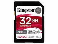 Kingston Canvas React Plus 32GB SDHC Speicherkarte UHS-II 300R/260W U3 V90 for...
