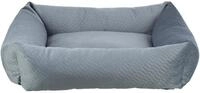 Trixie Hundebett Alena eckig, mit Samtbezug &ndash; 80 x 60 cm, blau/grau