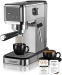 Cloer 5829 Espresso-Siebtr&auml;germaschine, Espressomaschine mit Aufsch&auml;umer, 20...