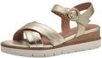 Tamaris Damen Sandalette mit Keilabsatz, metallic, 36 EU