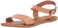 Amazon Essentials Damen Sandale mit Zwei Riemen und Schnalle, Nat&uuml;rlich, 36 EU