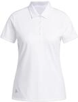 adidas Damen Women's Solid Performance Short Sleeve Polo Shirt, White, XS