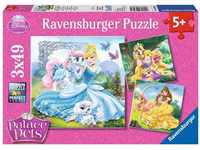 Ravensburger Kinderpuzzle - 09346 Palace Pets - Belle, Cinderella und Rapunzel -