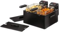 Princess 183028 Edelstahl Doppel-Fritteuse in schwarz - 2 x 3 Liter (2 x 1800 Watt)