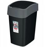 Curver 02171-Y09-00 Mehrzweck-Abfallbeh&auml;lter Flip 25 L, Plastik, schwarz/grau, 34 x