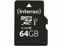 Intenso Premium microSDXC 64GB Class 10 UHS-I Speicherkarte inkl. SD-Adapter...