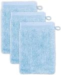 M&ouml;ve Superwuschel Waschhandschuh 20 x 15 cm aus 100% Baumwolle, Aquamarine 3er Set