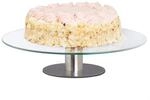 Relaxdays Tortenplatte drehbar, Standfu&szlig;, Kuchenplatte zum Dekorieren, Torten