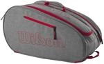 Wilson Padel-Tasche Team, F&uuml;r bis zu 4 Schl&auml;ger, Grau/Rot