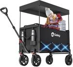 Sekey XXL Bollerwagen Faltbar Kinder 150L 150KG, Faltbarer Bollerwagen mit Dach