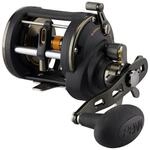 Penn Squall II Level Wind Konventionelle Angelrolle, 20LWLH, Schwarz Gold