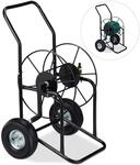 Relaxdays Schlauchwagen, fahrbare Schlauchtrommel, 1/2" & 3/4" Anschluss, bis 80 m