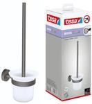 tesa Moon Grey WC-Garnitur, Set mit Halter & WC-B&uuml;rste, matt grau, satiniertes Glas