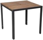Bolero DS152 quadratischer Stahl- und Akazienholztisch, 74cm x 80cm x 80cm